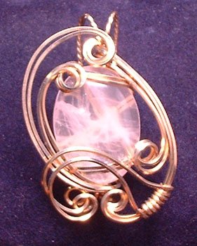 Gold Rose Quartz Pendant