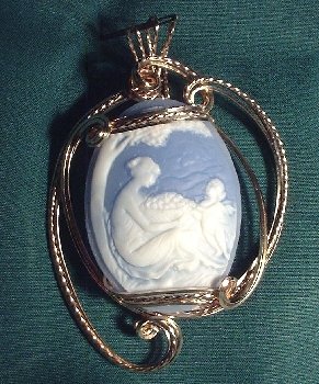 Mother and Angel Cameo Pendant